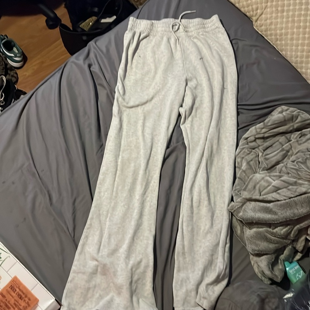 Flared White/ Light Grey Hollsiter Sweatpants